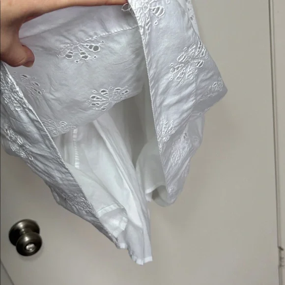 Banana Republic White Eyelet Dress Size 8 - Picture 5 of 6